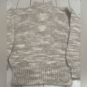 Women’s Mohair Silk Wool blend Loose Knit Mock neck Sweater Large Heather Ombre